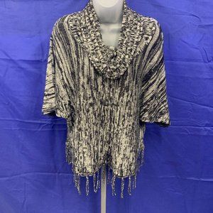 Domani Cowlneck Short Sleeve Sweater Medium Tassel